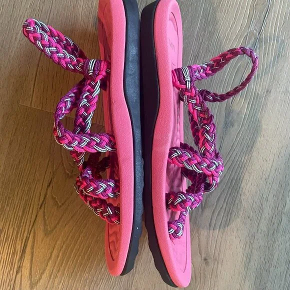 Walkuu WO’s Comfort Sandals Women 10 Braided Rope Pink hiking outdoor! - Picture 2 of 6